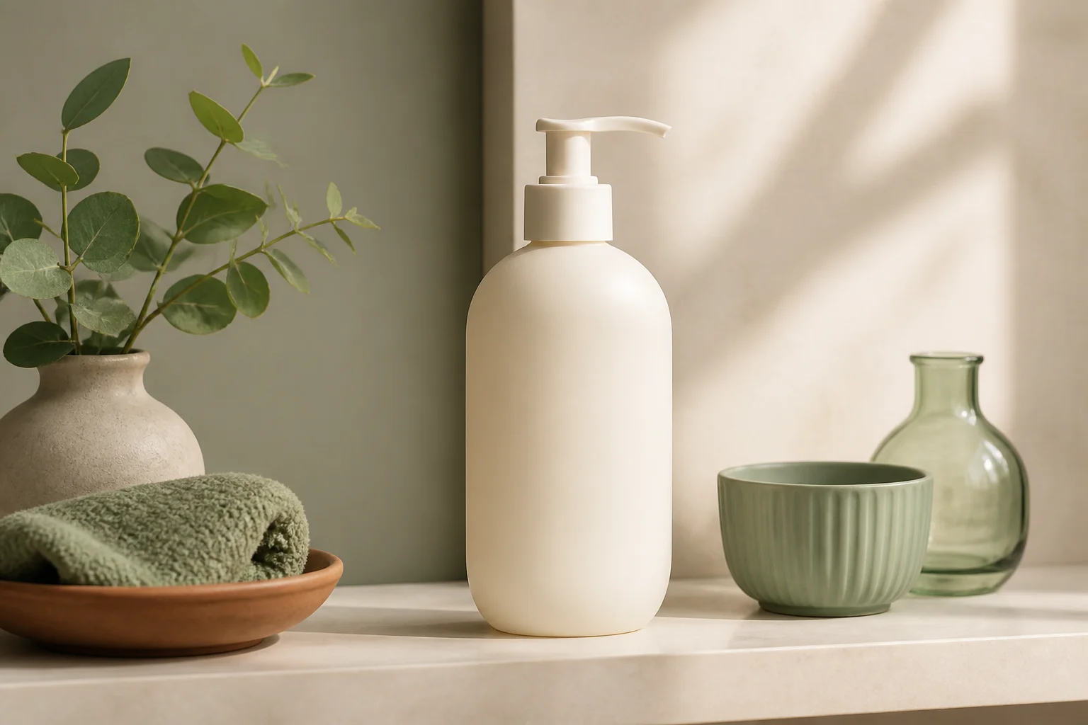 Illustrated cleanser bottle from a sample recommendation page